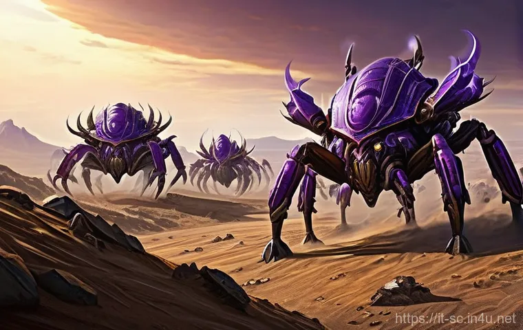 저그 수비 유닛 조합법 - **A fortified Zerg defensive line on a newly expanded base.** Several menacing Spine Crawlers, with ...