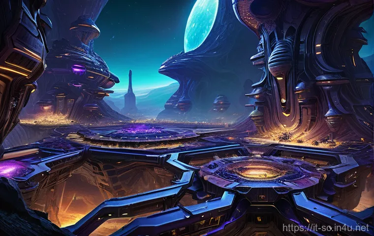 저그 에코 확장 팁 - **Prompt:** A vibrant and bustling Zerg natural expansion base, seen from a slightly elevated perspe...