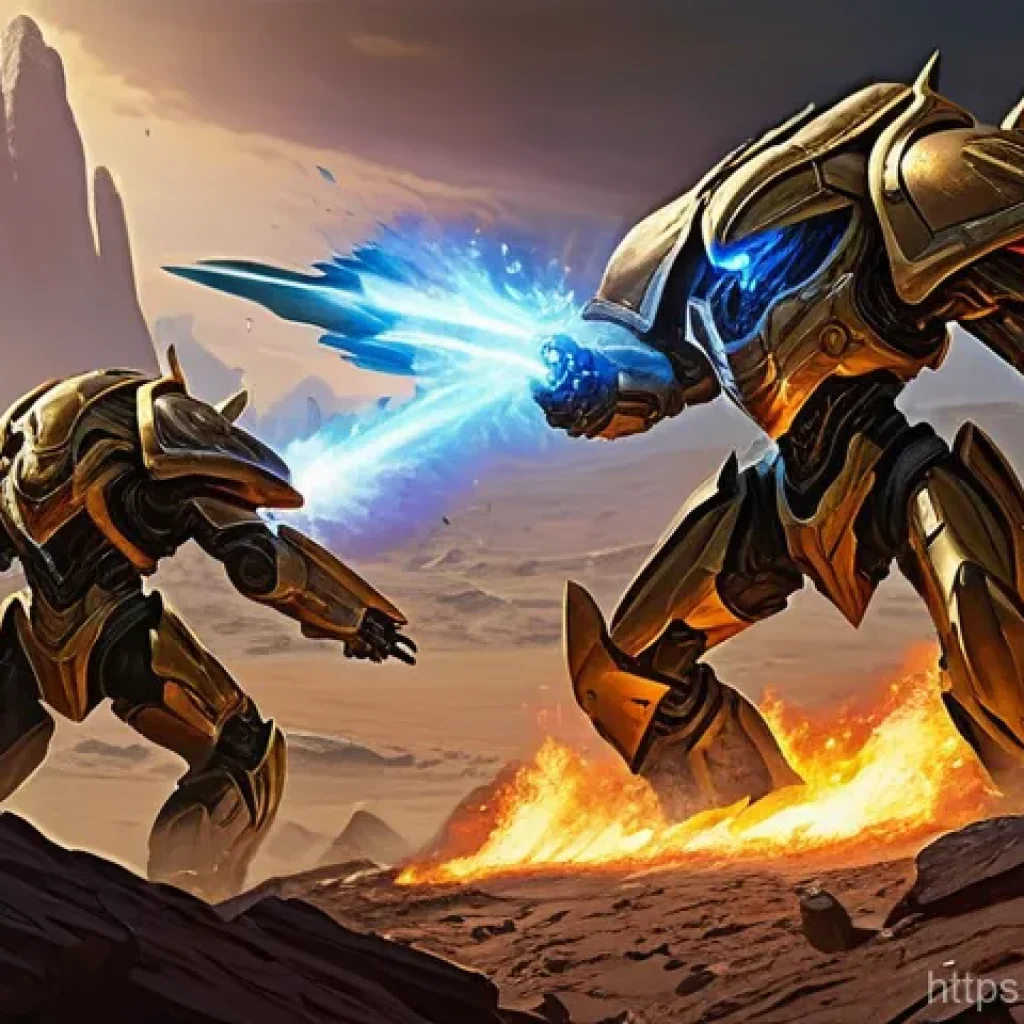 저그 히드라 운영법 - **Title: Hydralisk Ambush from the High Ground**
    **Prompt:** A dynamic, wide-shot illustration o...