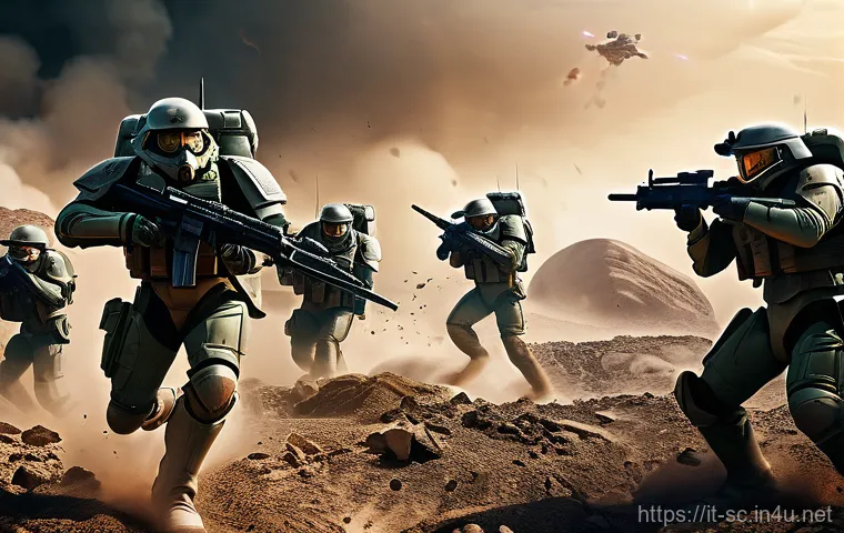 테란 마린 마이크로 컨트롤 - A squad of heavily armored Terran Marines, equipped with C-14 Impaler Gauss Rifles, is expertly perf...