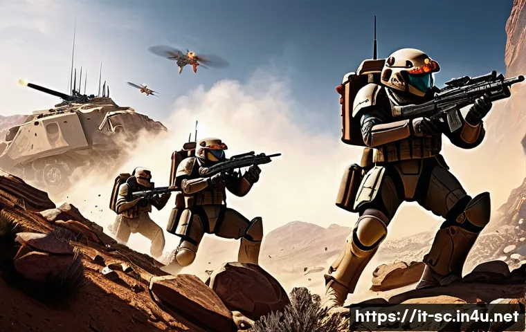 테란 바이오닉 부대 활용법 - **Prompt:** "Action shot of a squad of Terran Marines and Marauders engaged in combat against a Zerg...