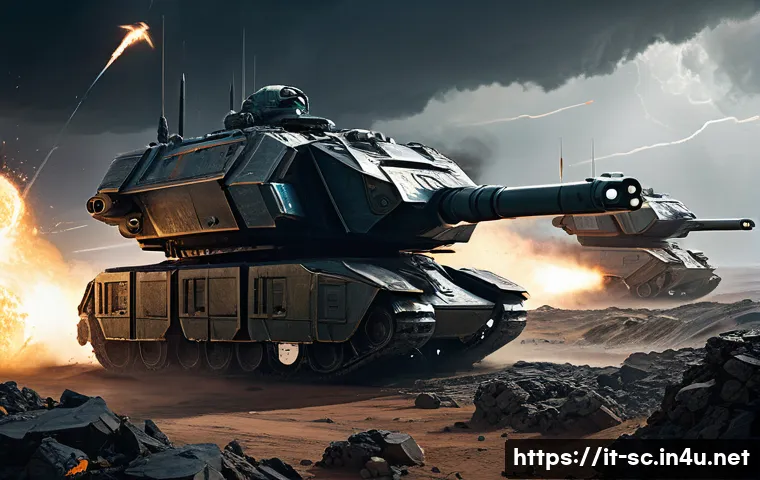 테란 메카닉 빌드의 장단점 - A sweeping, cinematic shot of a formidable Terran Mech army slowly advancing across a desolate, futu...