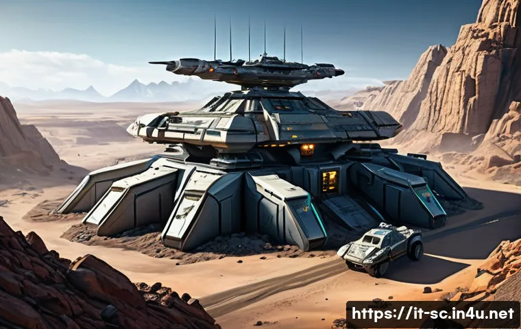 테란 방어 포지션 가이드 - A highly detailed sci-fi Terran defensive base entrance from a futuristic strategy game, featuring a...