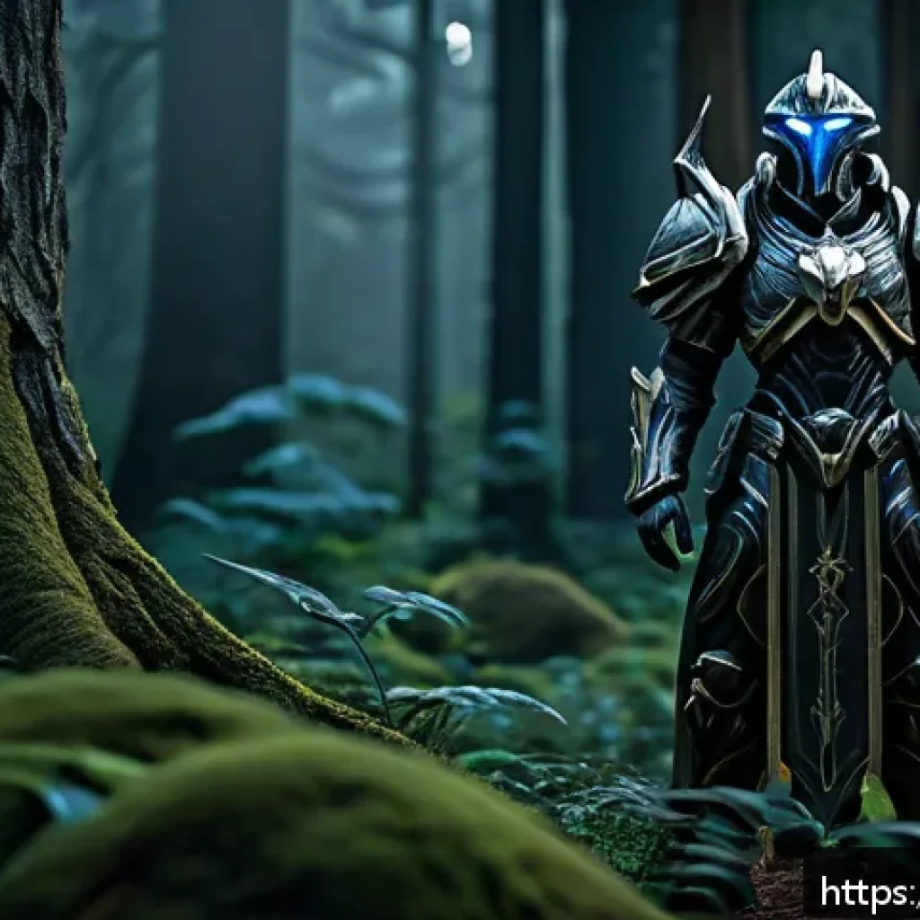 프로토스 다크템플러 은신 활용 - A detailed scene of a stealthy Dark Templar unit from StarCraft, fully armored and wearing intricate...