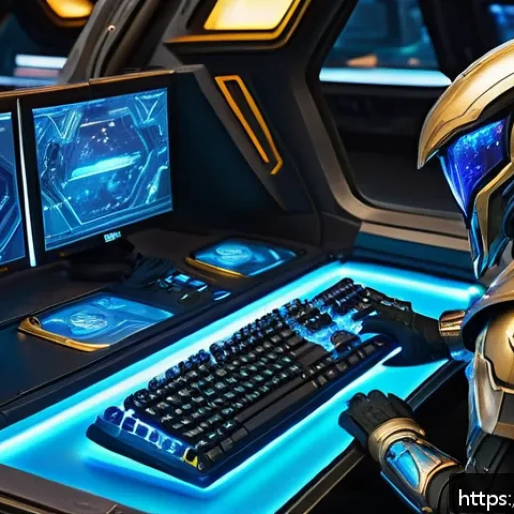프로토스 멀티태스킹 공략 - A futuristic sci-fi command center showing a skilled player managing multiple Protoss bases in a Sta...